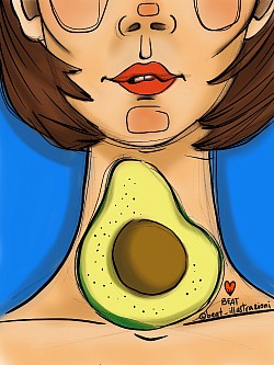 Come se avessi un avocado di traverso - digital illustration